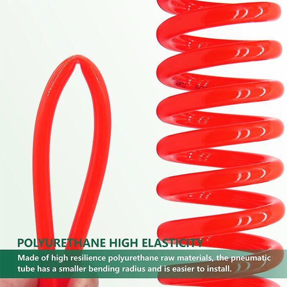 Compressore LAIZE Tubo a molla in PU flessibile ad aria con connettore, specifica: 12x8 mm, 6 m