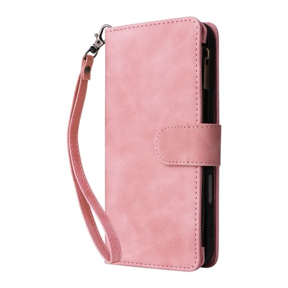 Custodia a tracolla in pelle con portafoglio e slot per iPhone 16 (rosa) EDA005483905F 6922679418168