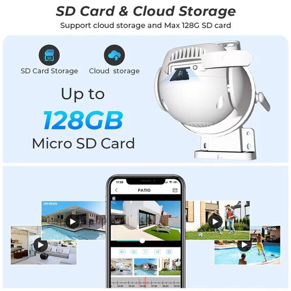 La doppia fotocamera WiFi QX95 da 6 MP supporta l'interfono vocale bidirezionale e il riconoscimento AI (spina AU)