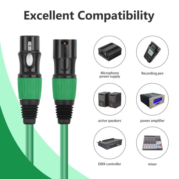 6 colori / set JC1015 XLR 3 pin maschio a femmina cavo audio, lunghezza: 1,8 m EDA006916402