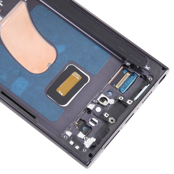 Schermo lcd originale con cornice di ricambio per Samsung Galaxy S23 Ultra nero SPA9432B