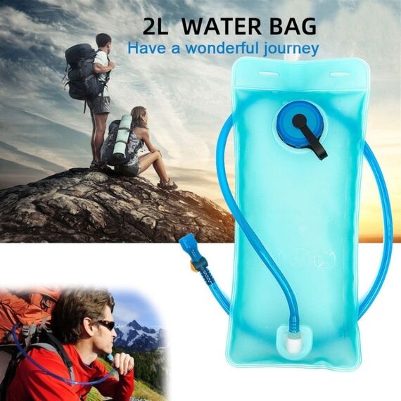 Borsa acqua pieghevole 2L con valvola, ecologica, per sport outdoor e ciclismo