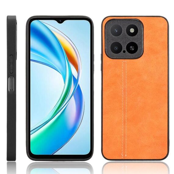 Per Honor X5b / Honor X5b Plus Custodia per telefono con motivo a mucca e cuciture (giallo)