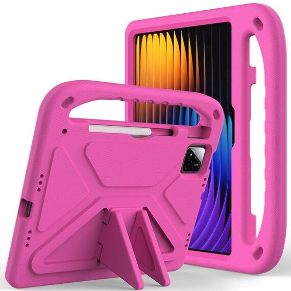 Per Xiaomi Pad 7 / 7 Pro Custodia per tablet antiurto in EVA con supporto (rosso rosa)