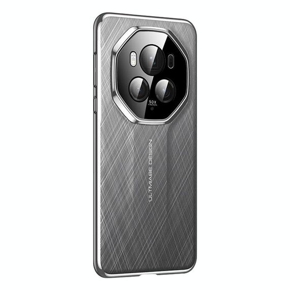 Custodia per telefono cellulare per PC in pelle verniciata semplice con design definitivo per Honor Magic6 (grigio)