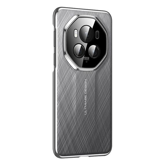 Custodia per telefono cellulare in pelle verniciata tinta unita per Honor Magic6 Pro, imitazione Ultimate Design (grigio)