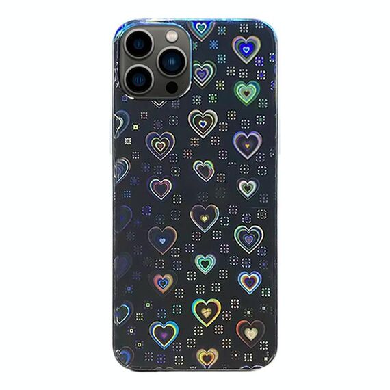 Per iPhone 12 Pro Max Adesivo Trasparente Colorato Pellicola Posteriore per Telefono (Cuori)
