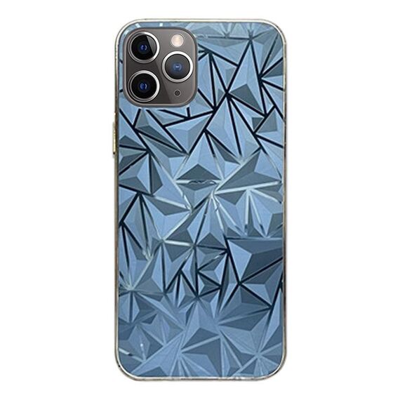 Per iPhone 11 Pellicola adesiva trasparente colorata per telefono con pellicola laterale (rombo)