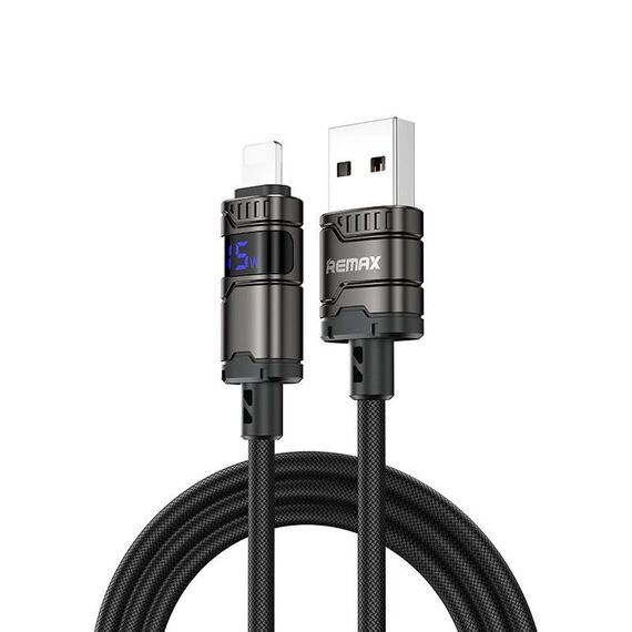 Cavo dati intrecciato in nylon da USB a 8 pin REMAX C01-AL 3A, lunghezza: 1,2 m (nero)