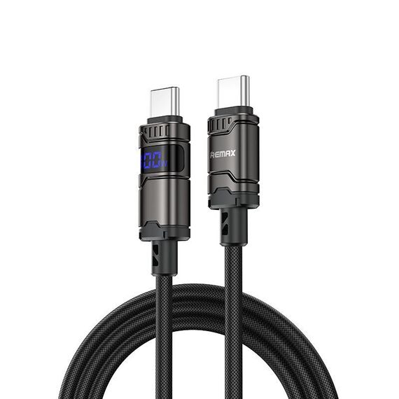 Cavo dati intrecciato in nylon da tipo C a tipo C REMAX C01-CC 100W, lunghezza: 1,2 m (nero)