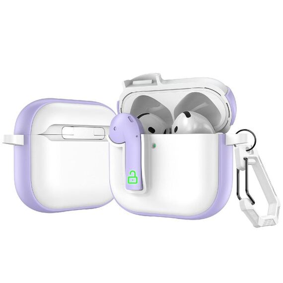 Per AirPods 4 Custodia protettiva per auricolari con blocco colorato (viola)