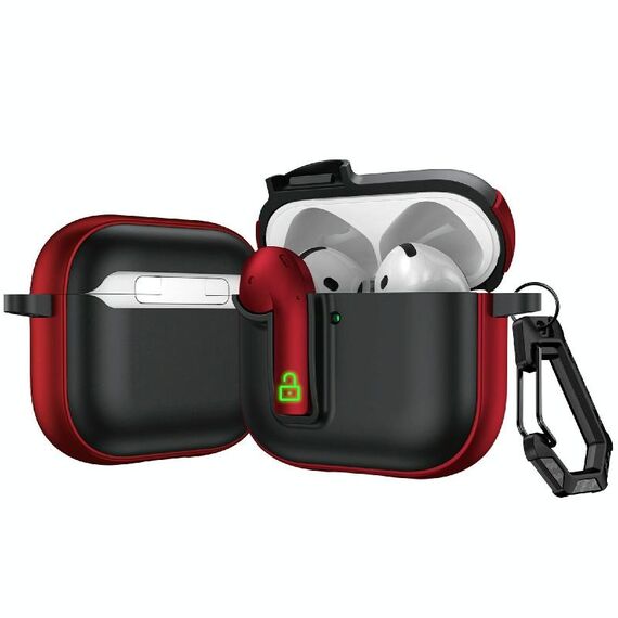 Per AirPods 4 Custodia protettiva per auricolari con blocco colorato (rosso)