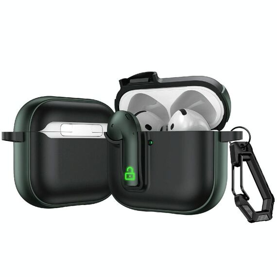 Per AirPods 4 Custodia protettiva per auricolari con blocco colorato (verde militare)
