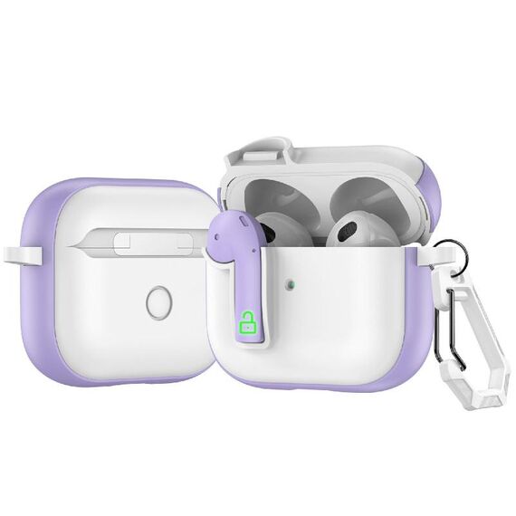 Per AirPods 3 Custodia protettiva per auricolari con blocco colorato (viola)