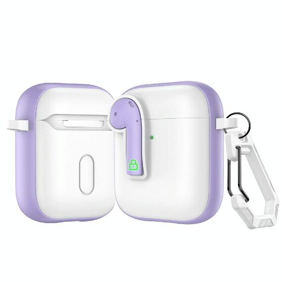 Per AirPods 2 Custodia protettiva per auricolari con blocco colorato (viola)