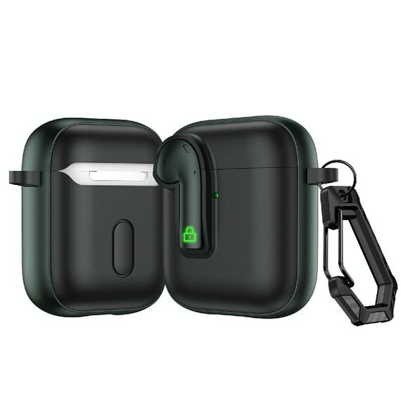 Per AirPods 2 Custodia protettiva per auricolari con blocco colorato (verde militare)