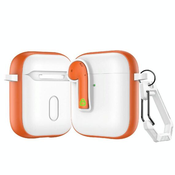 Per AirPods 2 Custodia protettiva per auricolari con blocco colorato (arancione)