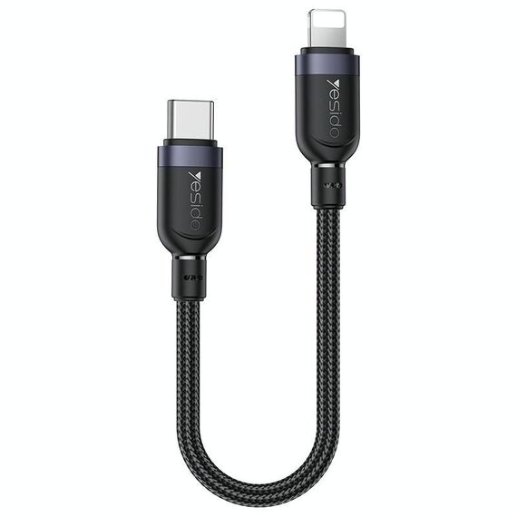 Cavo dati in lega di alluminio Yesido CA187 27W tipo C a 8 pin, lunghezza: 0,3 m (nero)
