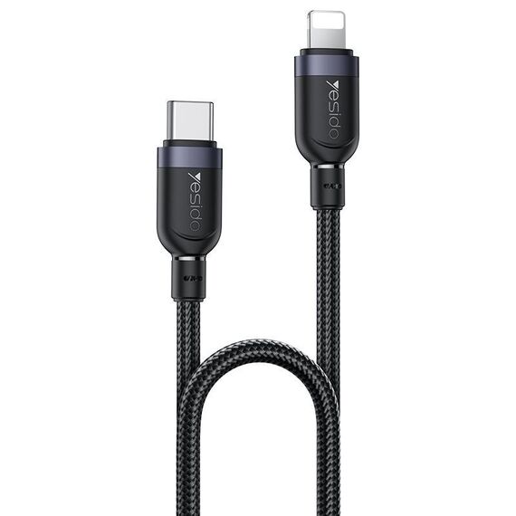 Cavo dati in lega di alluminio Yesido CA189 27W tipo C a 8 pin, lunghezza: 1,2 m (nero)