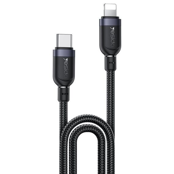 Cavo dati in lega di alluminio Yesido CA191 27W tipo C a 8 pin, lunghezza: 2 m (nero)