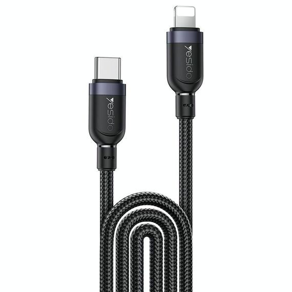 Cavo dati in lega di alluminio Yesido CA193 27W tipo C a 8 pin, lunghezza: 3 m (nero)