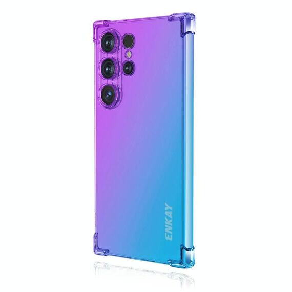 Per Samsung Galaxy S25 Ultra 5G ENKAY Hat-Prince Gradient Airbag TPU Custodia per telefono (viola blu)