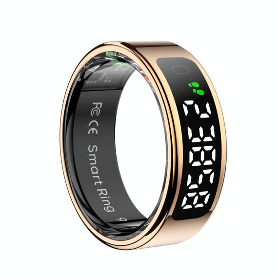 R11 TAGLIA 9 Smart Ring, supporta la frequenza cardiaca / ossigeno nel sangue / sonno / modalità sportive multiple (oro)