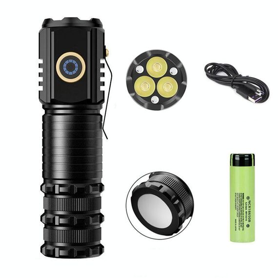 Mini torcia a 3 LED ricaricabile impermeabile con magnete posteriore e batteria S400