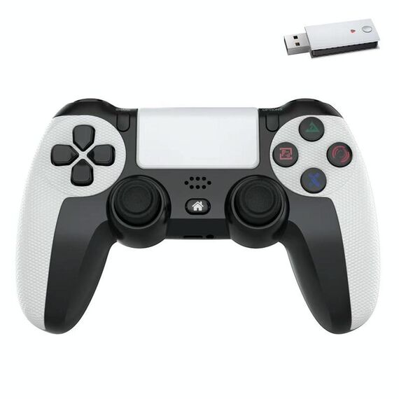Gamepad wireless a 6 assi con doppio motore e doppia vibrazione da 2,4 G per PS4 / PS5 / Android / iOS / PC (bianco)