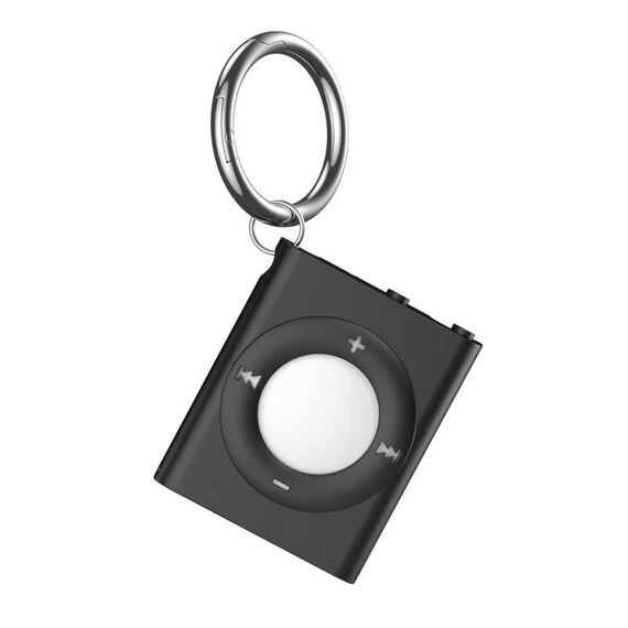 Per AirTag Locator MP3 Style Custodia protettiva con portachiavi (nero)