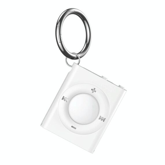 Per AirTag Locator MP3 Style Custodia protettiva con portachiavi (bianco)