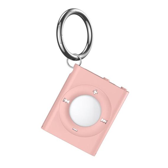 Per AirTag Locator MP3 Style Custodia protettiva con portachiavi (rosa)