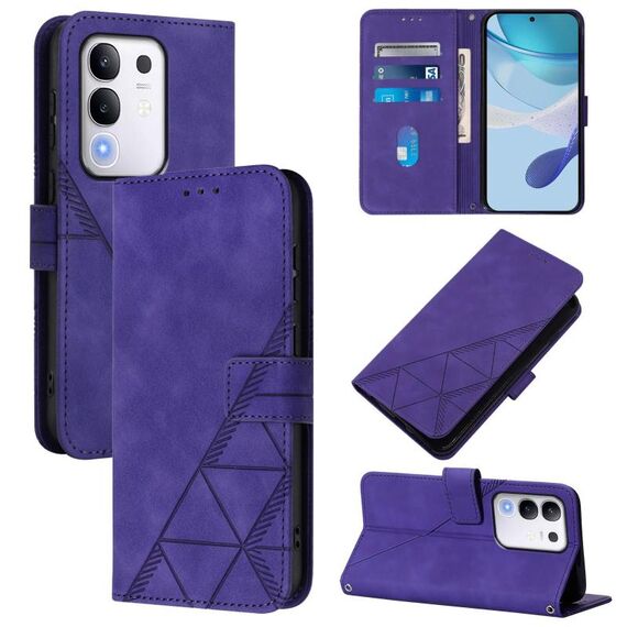 Per vivo Y29 4G Global Crossbody 3D Embossed Flip Custodia in Pelle per Telefono (Viola)