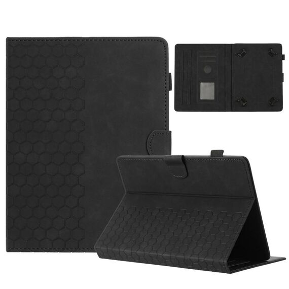 Custodia per tablet intelligente in pelle goffrata a nido d'ape da 7 pollici (nera)