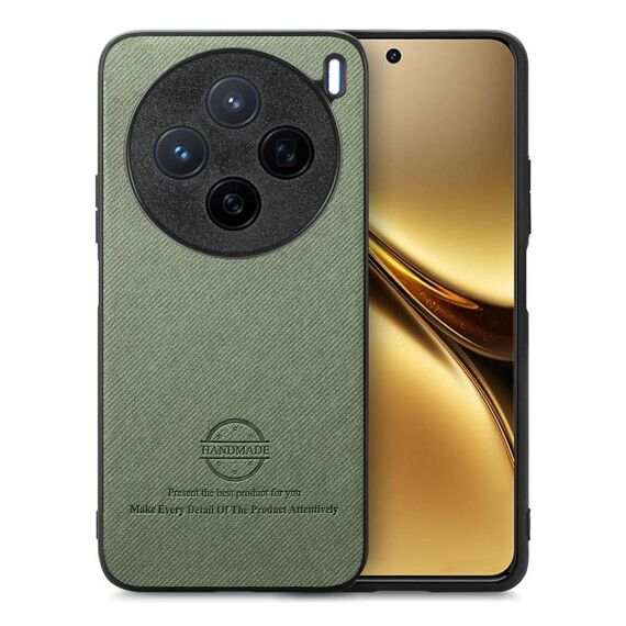 Per vivo X200 Twill Fabric Custodia in pelle con retro in pelle per telefono (verde)
