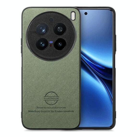 Per vivo X200 Pro Twill Fabric Custodia in pelle con retro in pelle (verde)