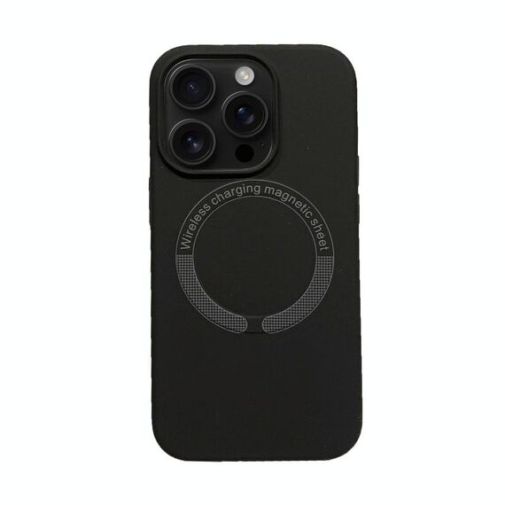 Per iPhone 16 Pro Max Custodia magnetica in silicone Magsafe (nero)