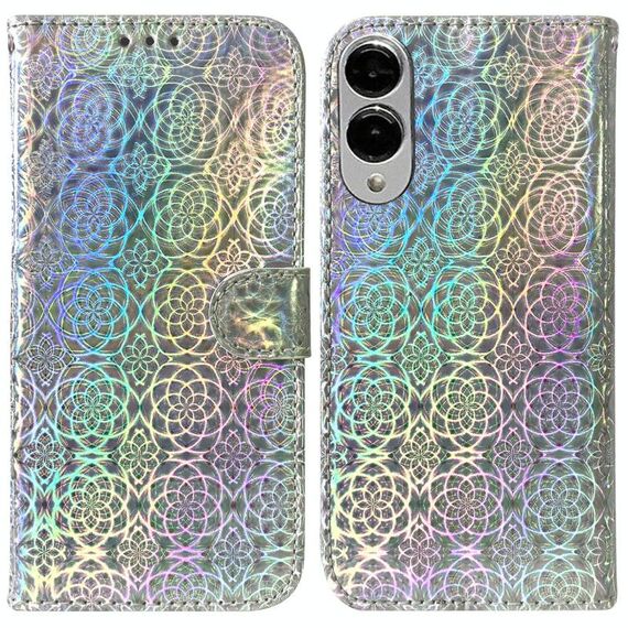 Per Samsung Galaxy S25 Edge 5G Custodia per telefono in pelle con fibbia magnetica colorata (argento)