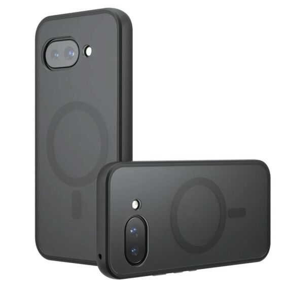Per Google Pixel 9a Armor MagSafe Precise Hole PC Hybrid TPU Custodia per telefono (nero satinato)