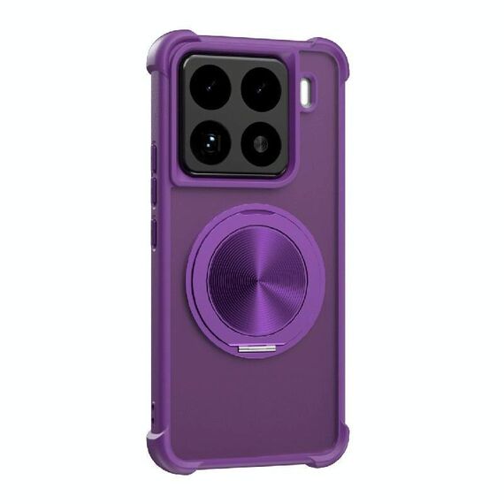 Per Xiaomi 15 Pro CD Texture Supporto girevole a 360 gradi MagSafe Custodia per telefono (viola)