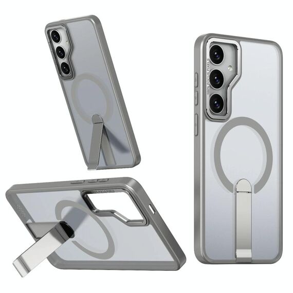 Per Samsung Galaxy S23 FE 5G Star Shine Series TPU + PC MagSafe Custodia per telefono con supporto pieghevole (grigio)