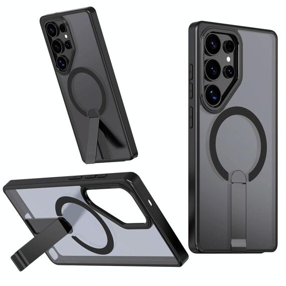 Per Samsung Galaxy S24 Ultra 5G Star Shine Series TPU + PC MagSafe Custodia per telefono con supporto pieghevole (nero)