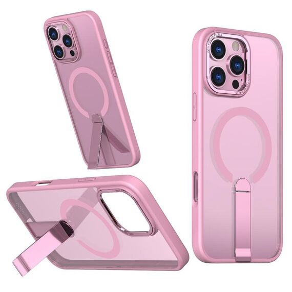 Per iPhone 16 Pro Max Star Shine Series TPU + PC MagSafe Custodia per telefono con supporto pieghevole (rosa)