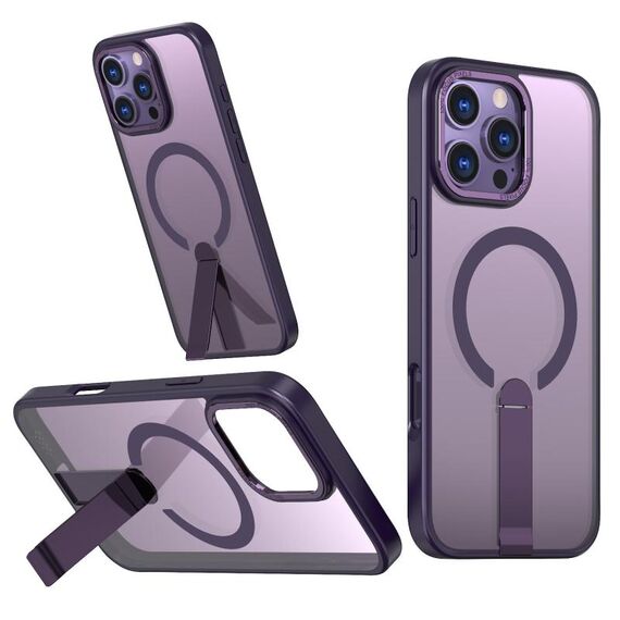Per iPhone 16 Pro Max Star Shine Series TPU + PC MagSafe Custodia per telefono con supporto pieghevole (viola)