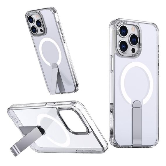 Per iPhone 15 Pro Max Star Shine Series TPU + PC MagSafe Custodia per telefono con supporto pieghevole (trasparente)
