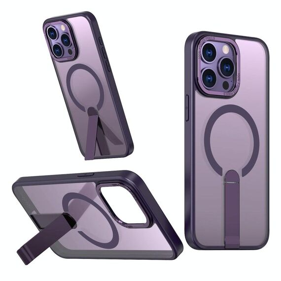 Per iPhone 15 Pro Max Star Shine Series TPU + PC MagSafe Custodia per telefono con supporto pieghevole (viola)