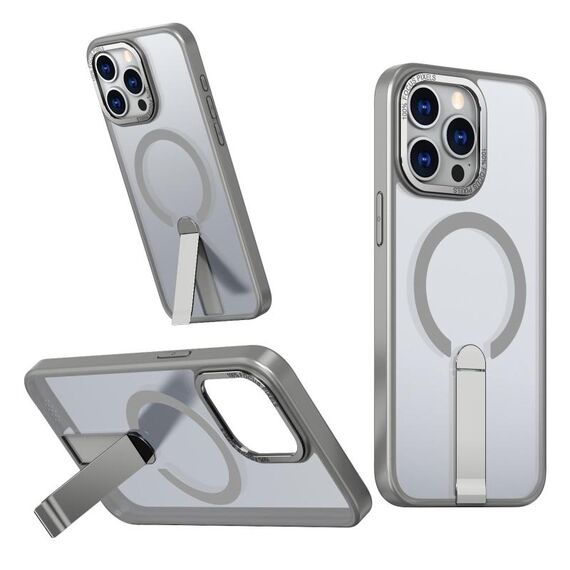 Per iPhone 14 Pro Star Shine Series TPU + PC MagSafe Custodia per telefono con supporto pieghevole (grigio)