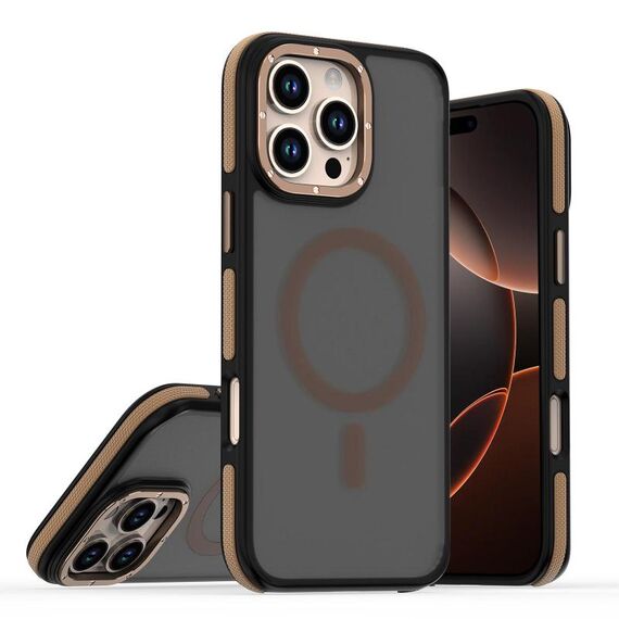 Per iPhone 16 Pro Custodia per telefono MagSafe Dual-Color Skin Feel (Bronzo nero)