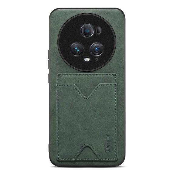 Per Honor Magic5 Ultimate Denior PU Cover posteriore Custodia per telefono con slot per schede (verde)