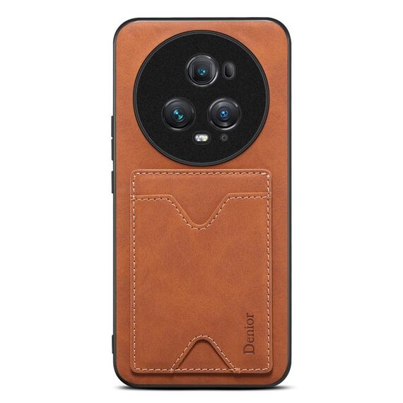 Per Honor Magic5 Ultimate Denior Custodia per telefono con supporto per slot per schede con cover posteriore in PU (marrone)